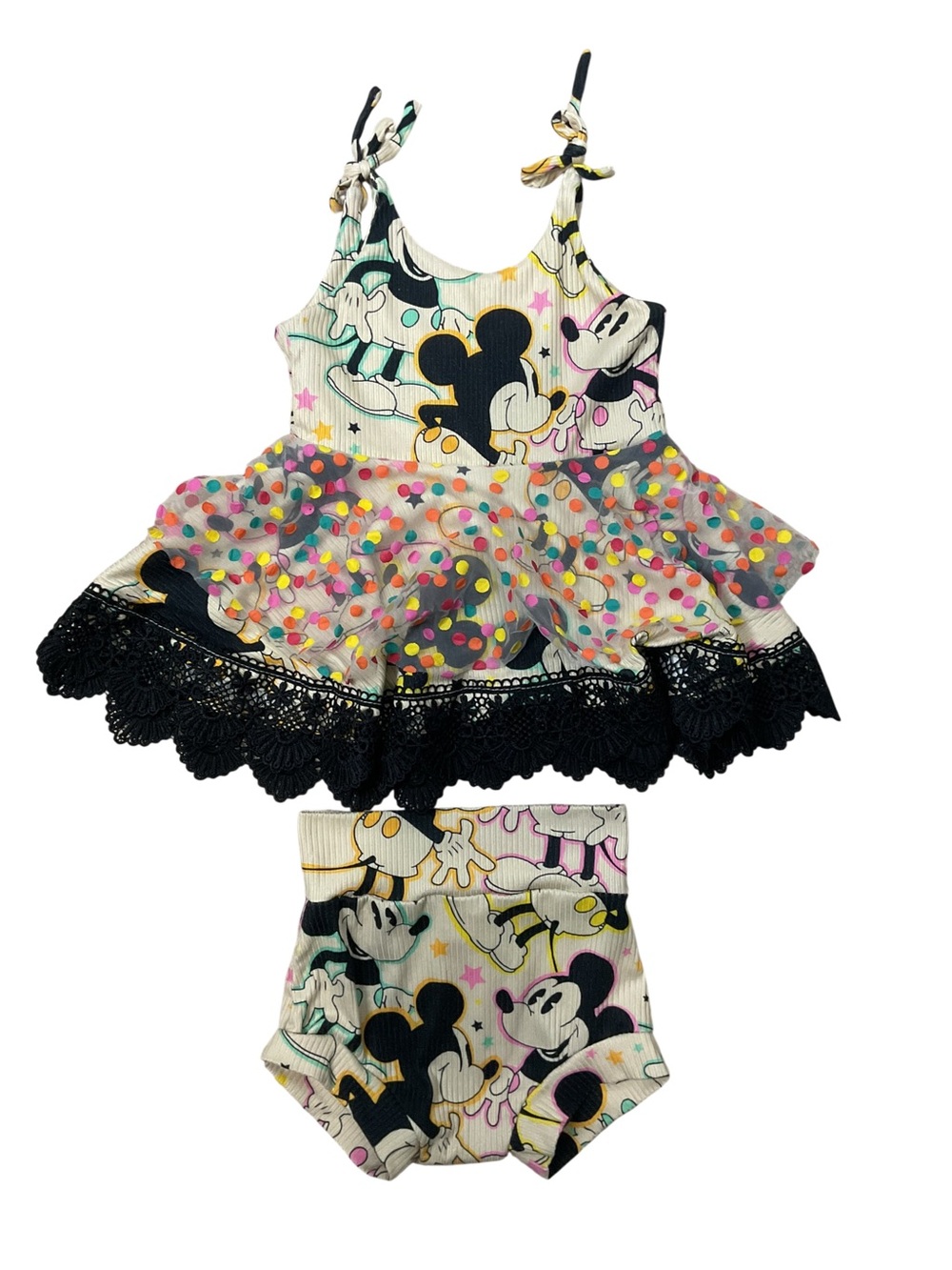 Sunny Babe Co Disney Mickey Minnie Confetti Tutu Bummies Set 2T